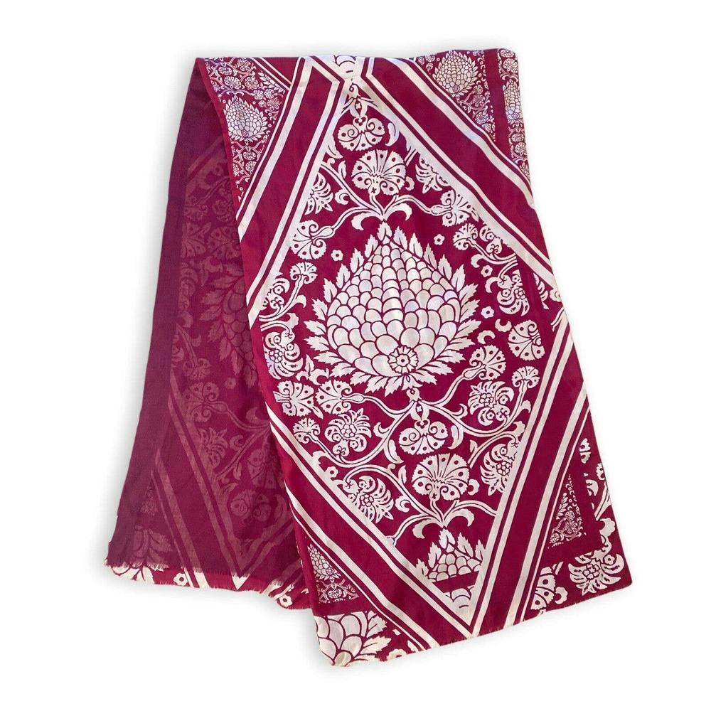 NWT Authentic Max Mara Weekend 100% Silk Stole Scarf Burgundy